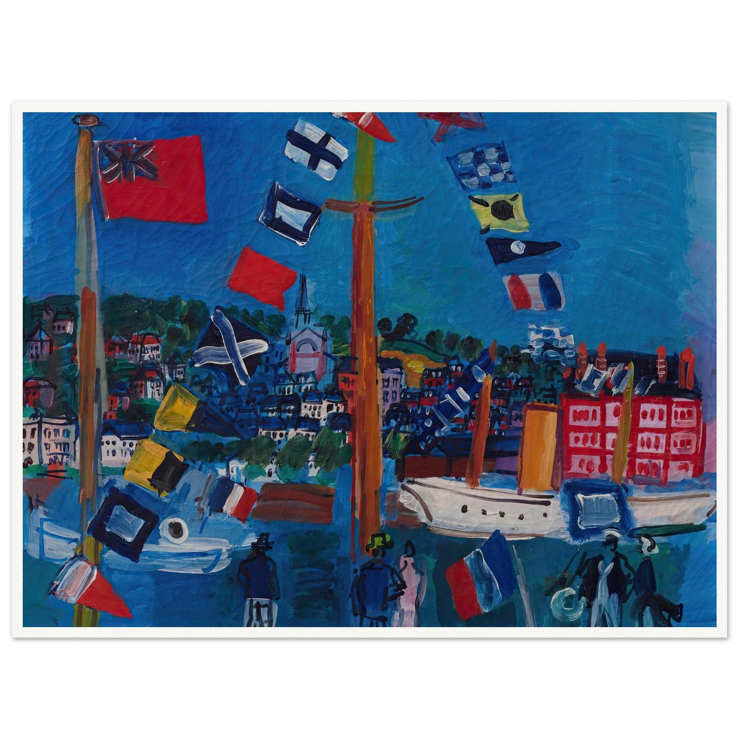 Le bassin à Deauville (1929) Art Print | Raoul Dufy - Framed Poster - 30x40 cm / 12x16″ - Black frame