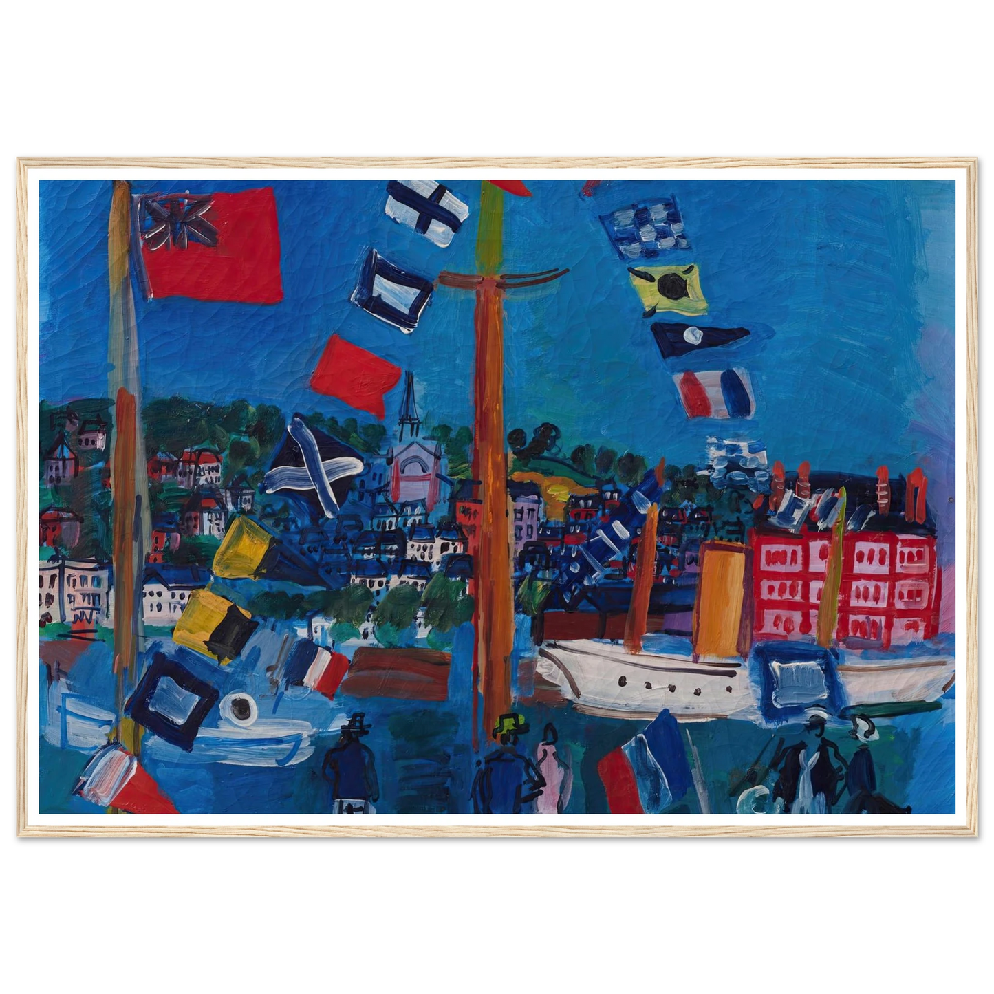 Le bassin à Deauville (1929) Art Print | Raoul Dufy - Framed Poster - 30x40 cm / 12x16″ - Black frame