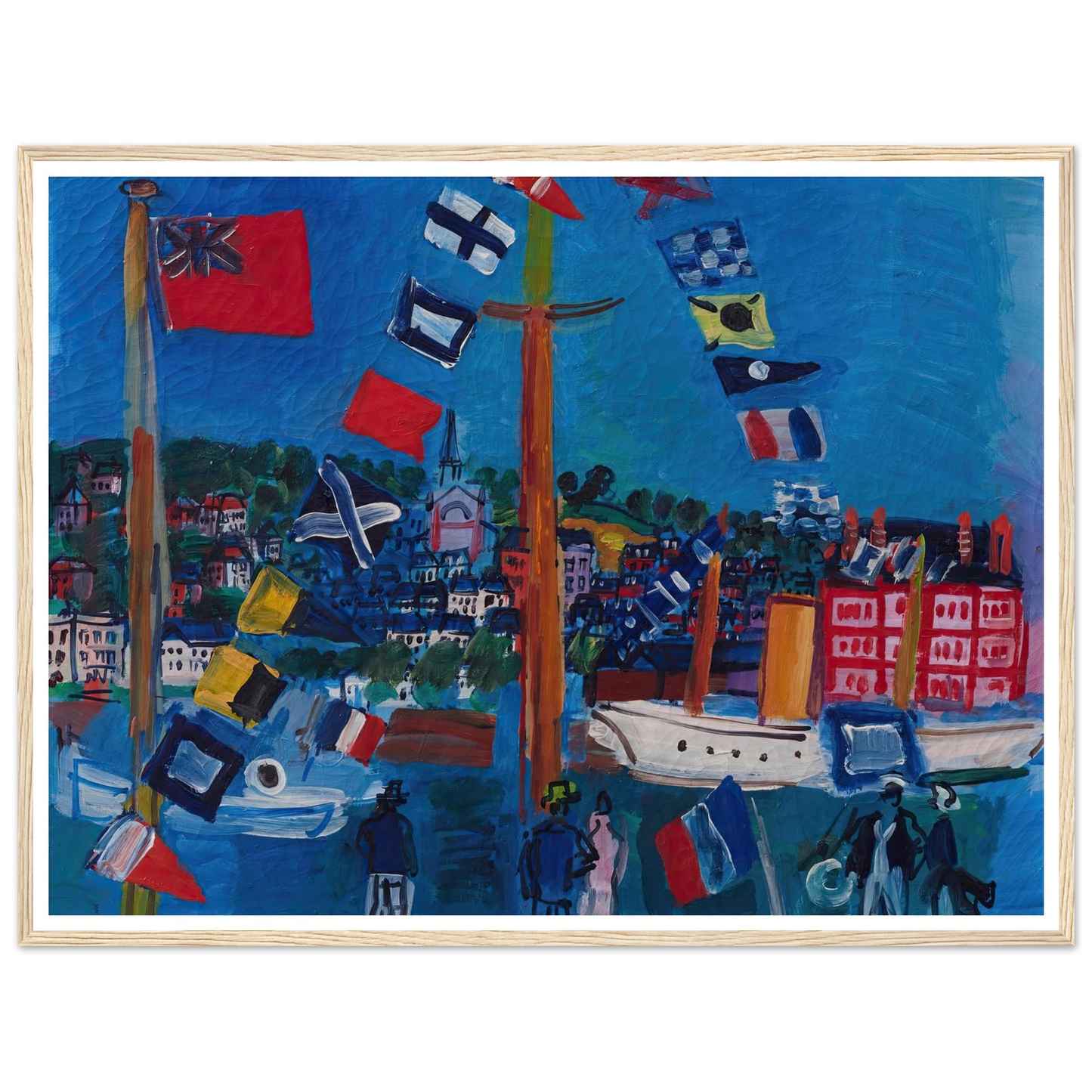 Le bassin à Deauville (1929) Art Print | Raoul Dufy - Framed Poster - 30x40 cm / 12x16″ - Black frame