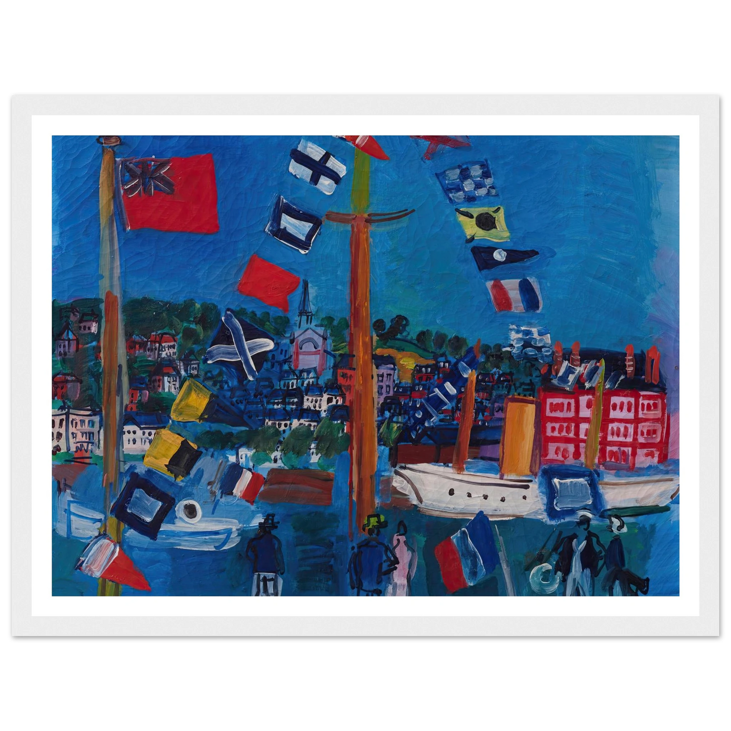 Le bassin à Deauville (1929) Art Print | Raoul Dufy - Framed Poster - 30x40 cm / 12x16″ - Black frame