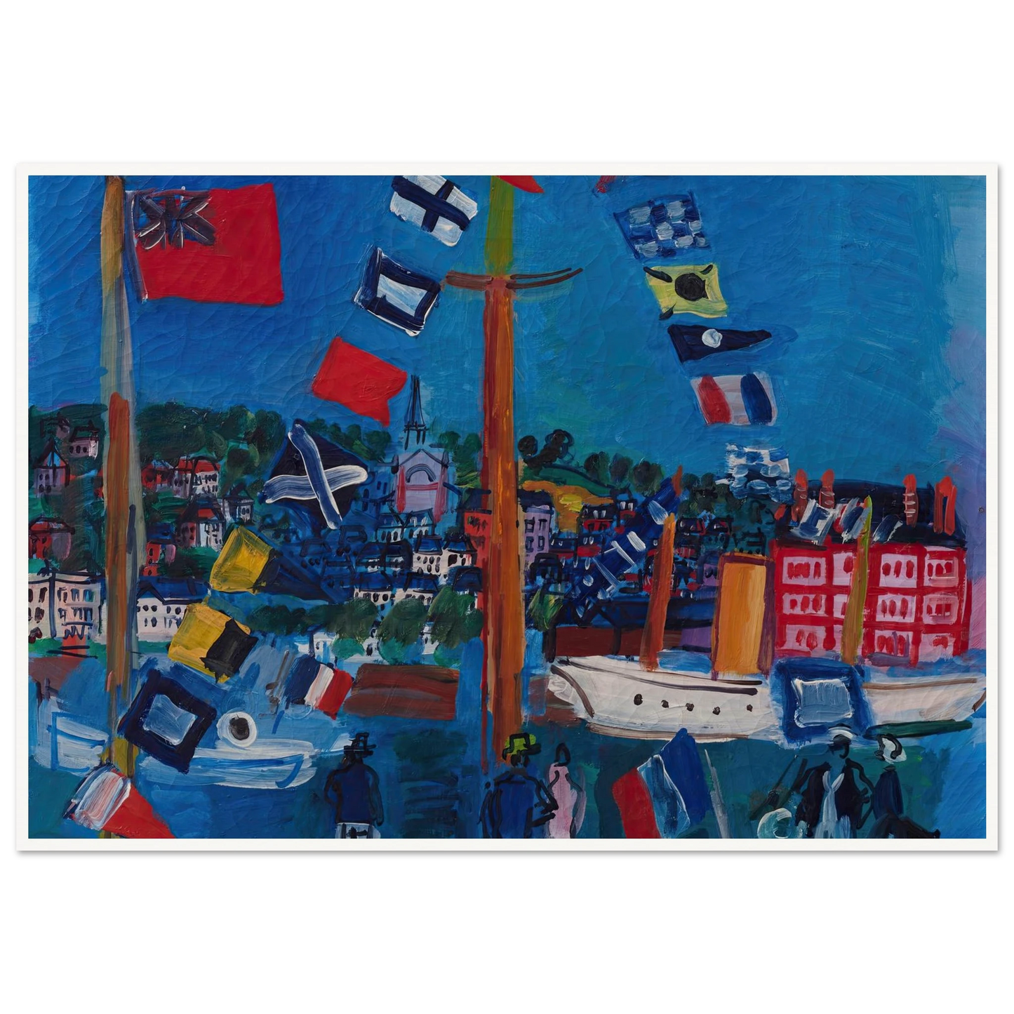 Le bassin à Deauville (1929) Art Print | Raoul Dufy - Framed Poster - 30x40 cm / 12x16″ - Black frame