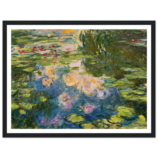 Le Bassin aux nymphéas (1917-19) Art Print | Claude Monet - Framed Poster - 30x40 cm / 12x16″ - Black frame