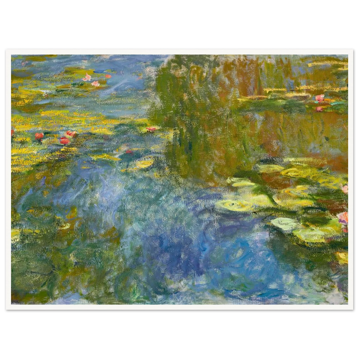 Le bassin aux nymphéas (circa 1917-1919) Art Print | Claude Monet - Framed Poster - 30x40 cm / 12x16″ - Black frame