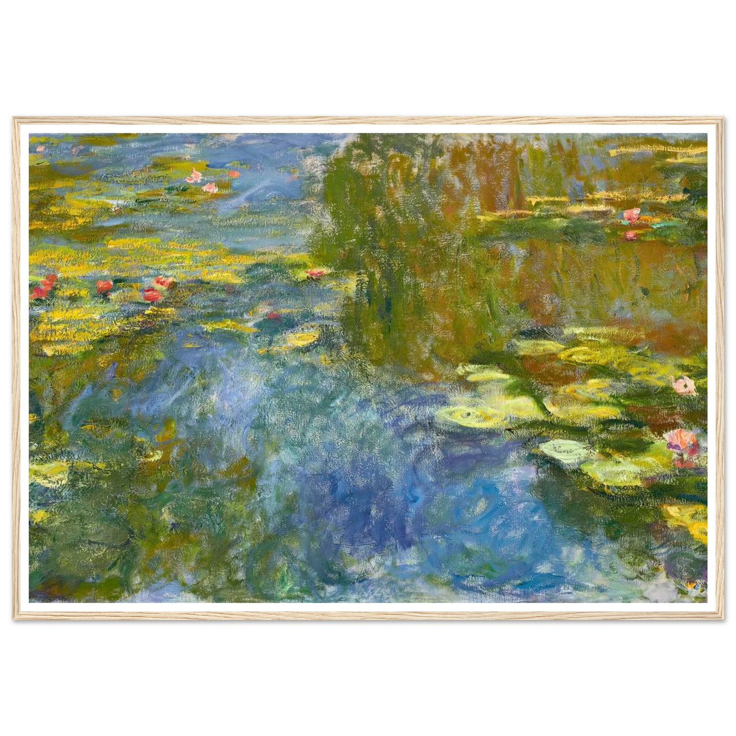 Le bassin aux nymphéas (circa 1917-1919) Art Print | Claude Monet - Framed Poster - 30x40 cm / 12x16″ - Black frame