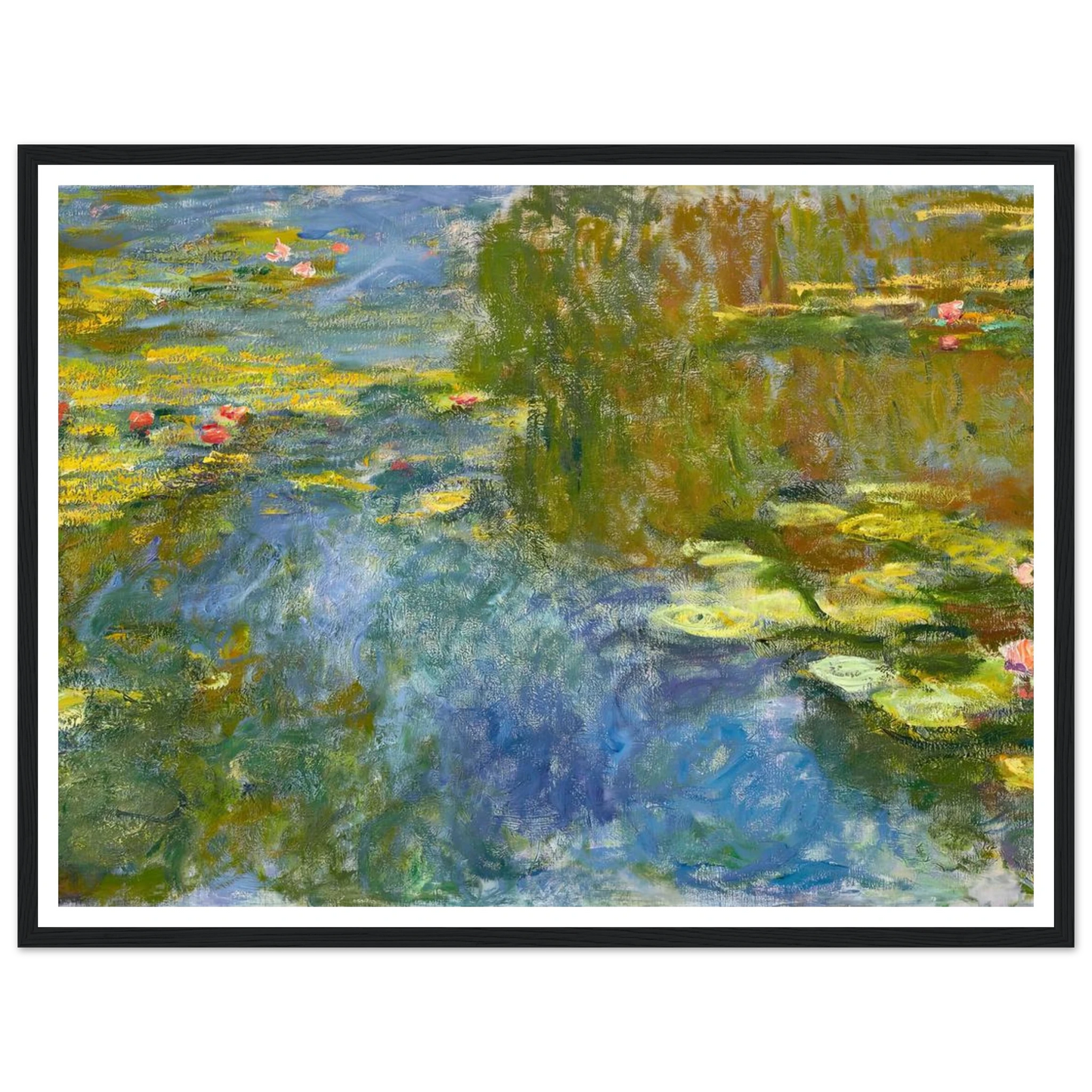 Le bassin aux nymphéas (circa 1917-1919) Art Print | Claude Monet - Framed Poster - 30x40 cm / 12x16″ - Black frame