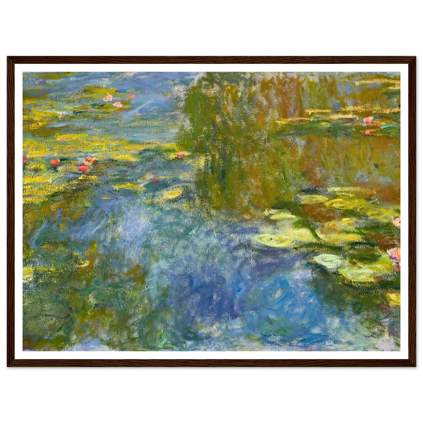 Le bassin aux nymphéas (circa 1917-1919) Art Print | Claude Monet - Framed Poster - 30x40 cm / 12x16″ - Black frame