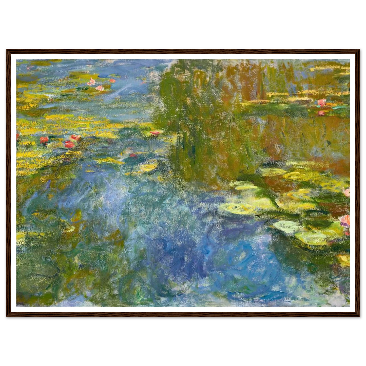 Le bassin aux nymphéas (circa 1917-1919) Art Print | Claude Monet - Framed Poster - 30x40 cm / 12x16″ - Black frame