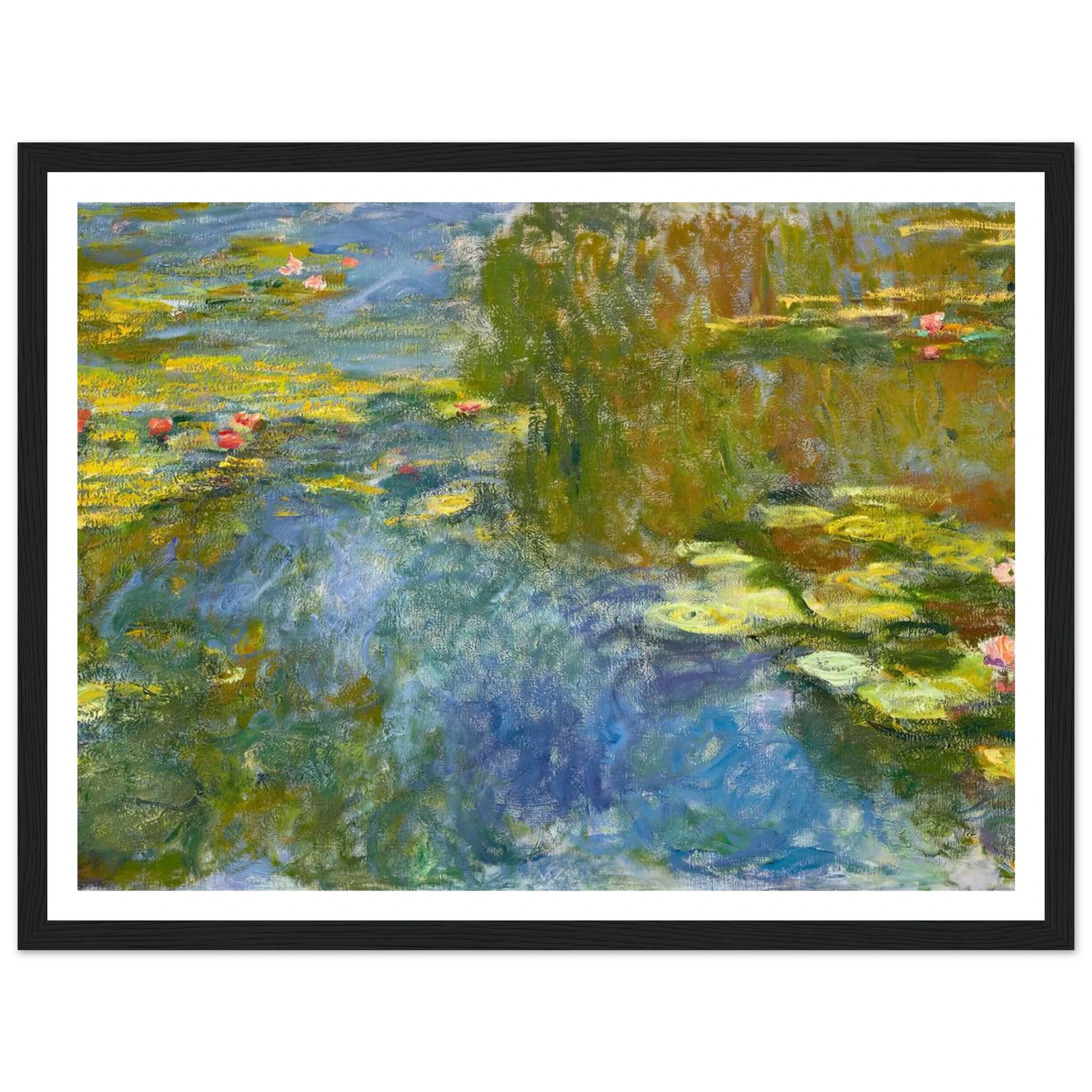 Le bassin aux nymphéas (circa 1917-1919) Art Print | Claude Monet - Framed Poster - 30x40 cm / 12x16″ - Black frame