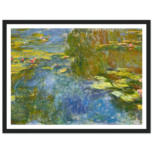 Le bassin aux nymphéas (circa 1917-1919) Art Print | Claude Monet - Framed Poster - 30x40 cm / 12x16″ - Black frame