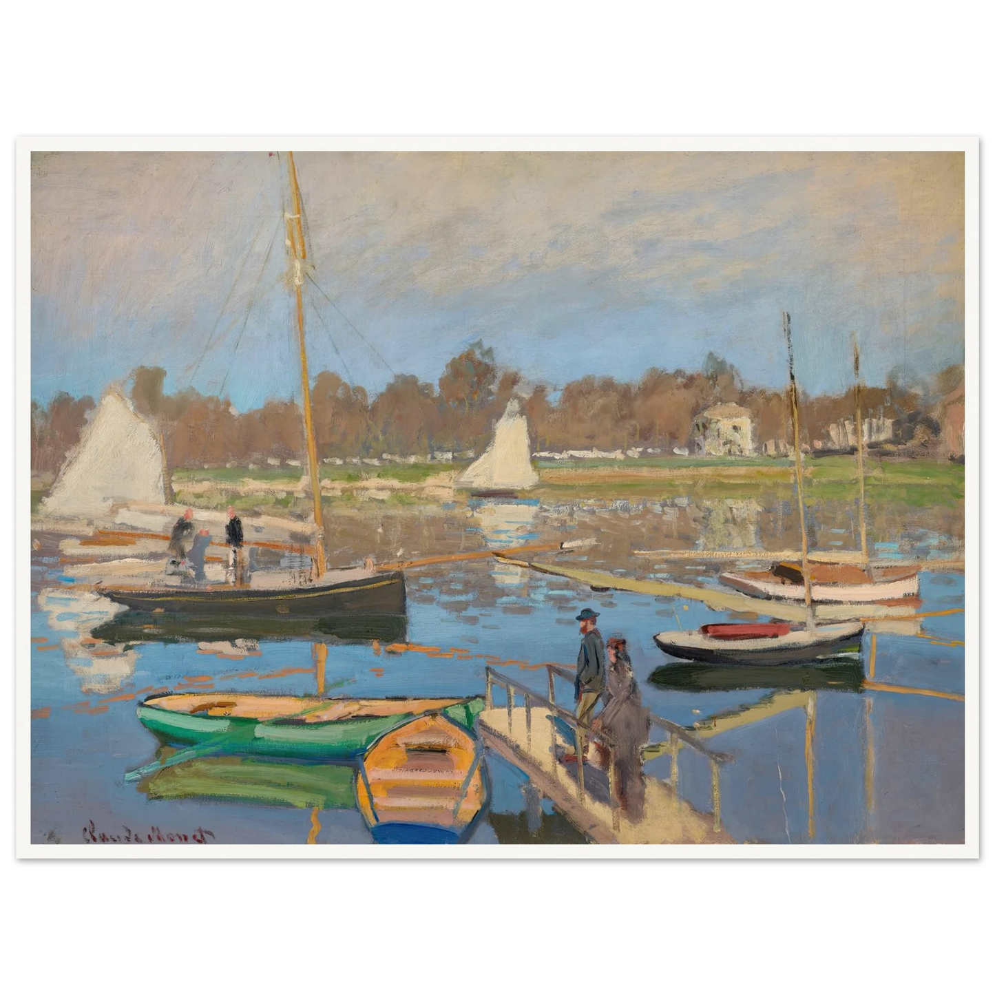 Le bassin d’Argenteuil (1874) Art Print | Claude Monet - Framed Poster - 30x40 cm / 12x16″ - Black frame