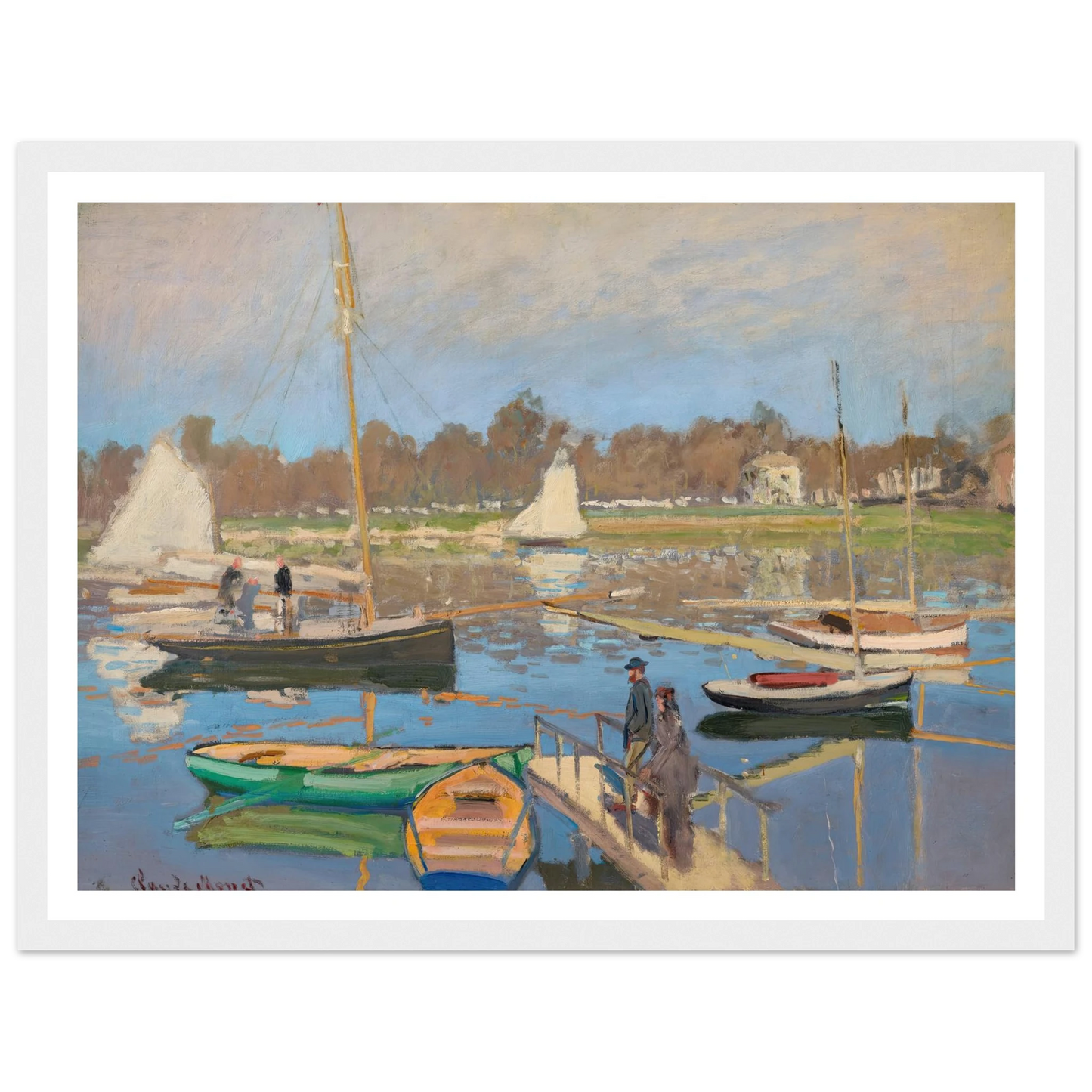 Le bassin d’Argenteuil (1874) Art Print | Claude Monet - Framed Poster - 30x40 cm / 12x16″ - Black frame