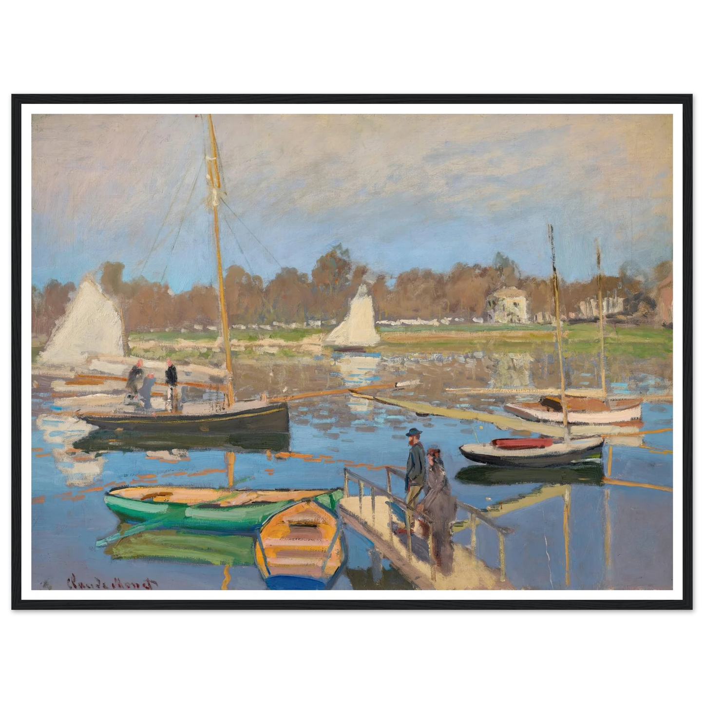 Le bassin d’Argenteuil (1874) Art Print | Claude Monet - Framed Poster - 30x40 cm / 12x16″ - Black frame