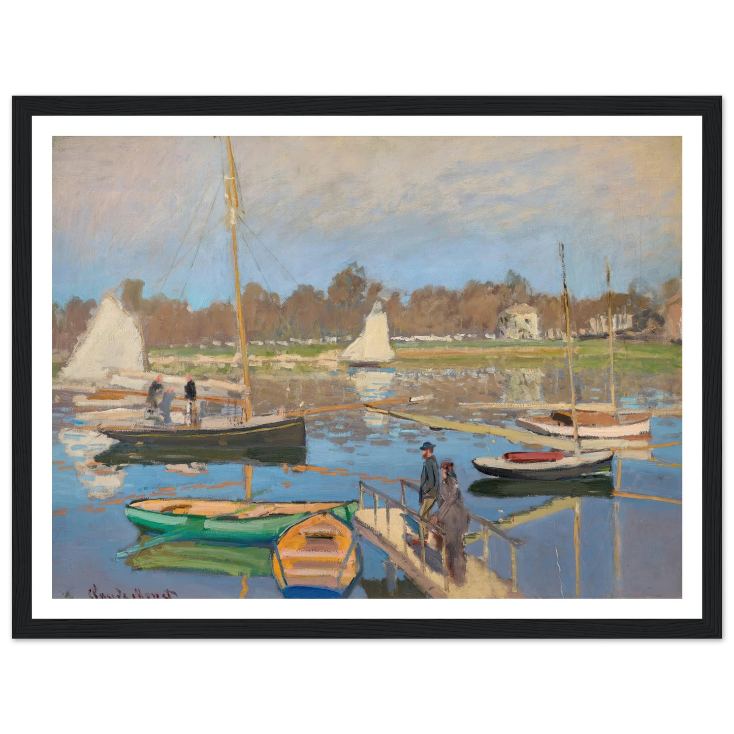 Le bassin d’Argenteuil (1874) Art Print | Claude Monet - Framed Poster - 30x40 cm / 12x16″ - Black frame