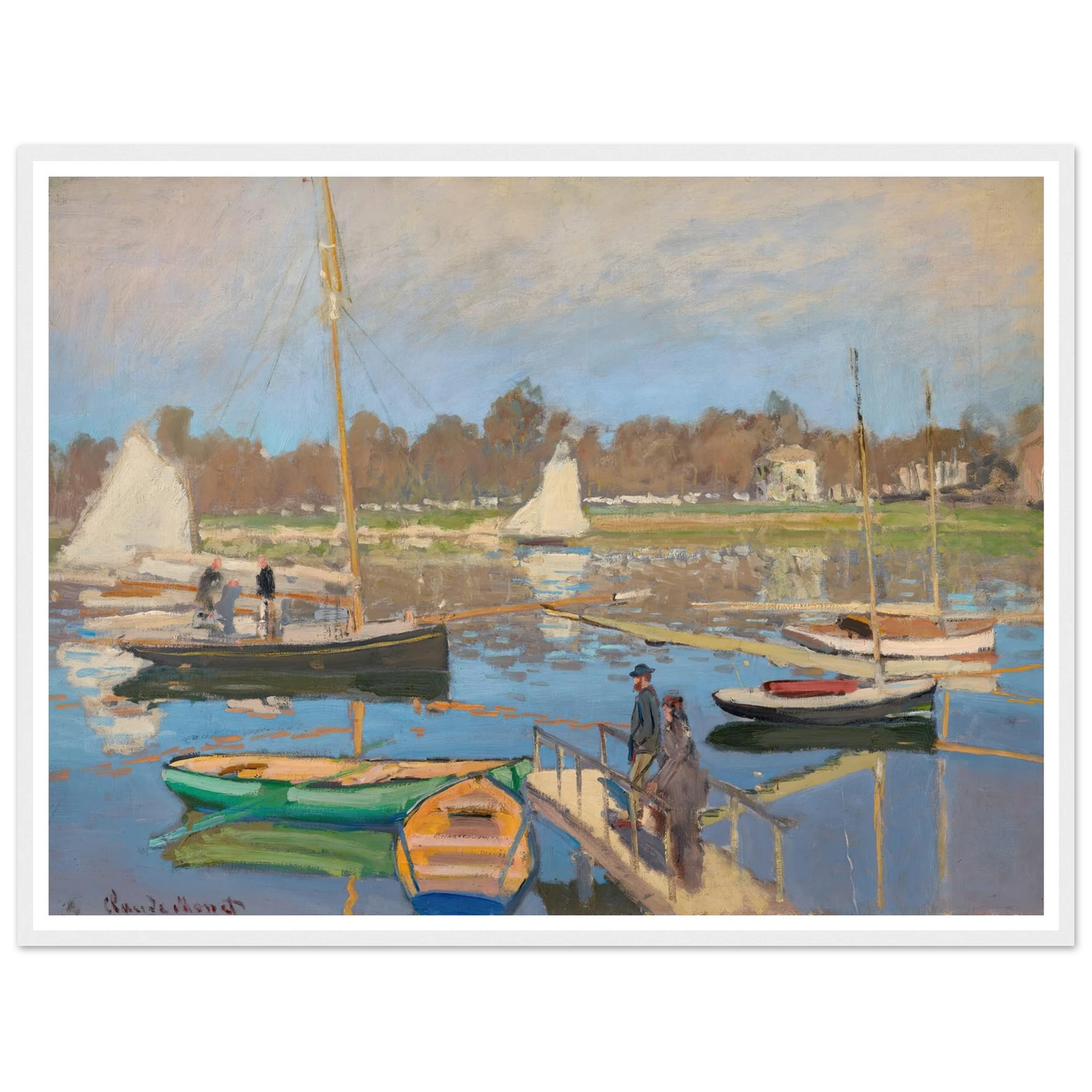 Le bassin d’Argenteuil (1874) Art Print | Claude Monet - Framed Poster - 30x40 cm / 12x16″ - Black frame