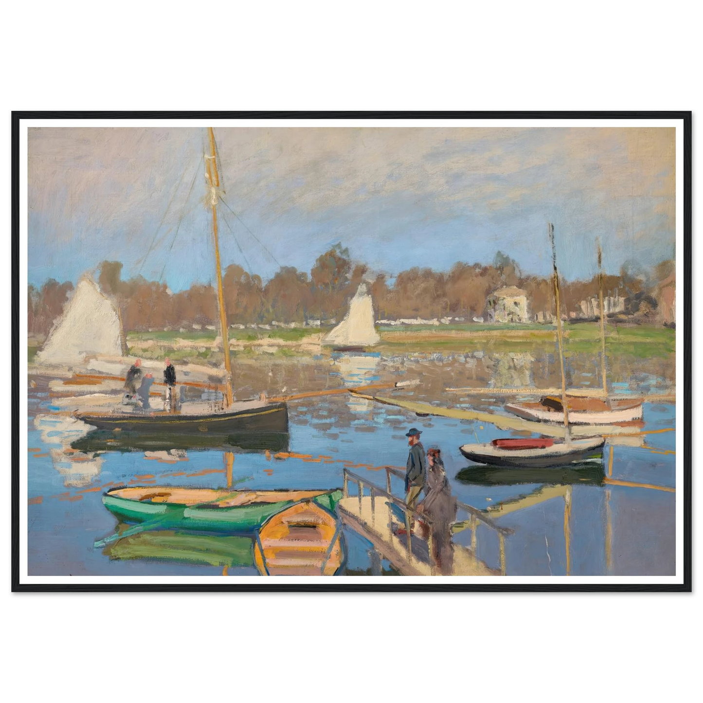 Le bassin d’Argenteuil (1874) Art Print | Claude Monet - Framed Poster - 30x40 cm / 12x16″ - Black frame