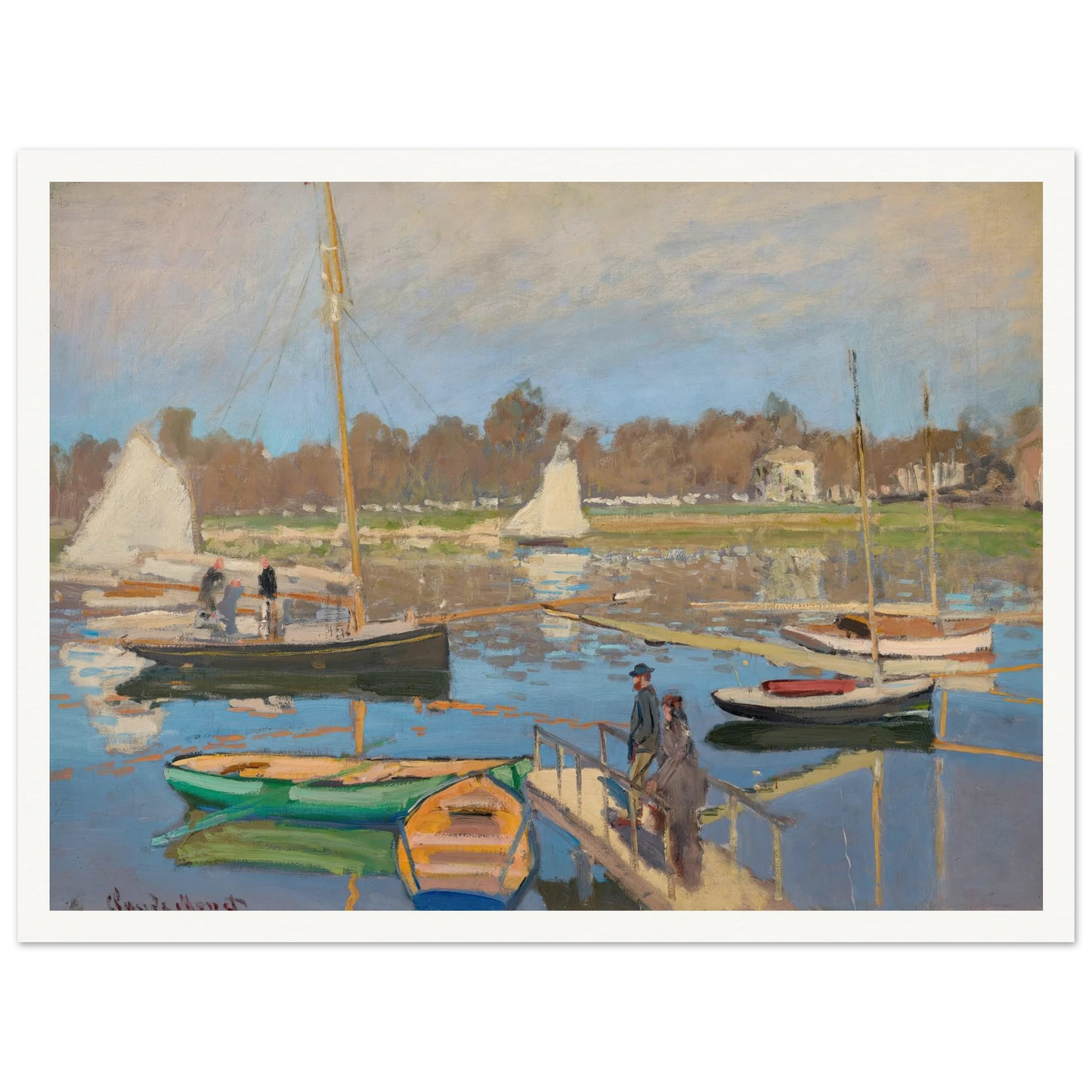 Le bassin d’Argenteuil (1874) Art Print | Claude Monet - Framed Poster - 30x40 cm / 12x16″ - Black frame