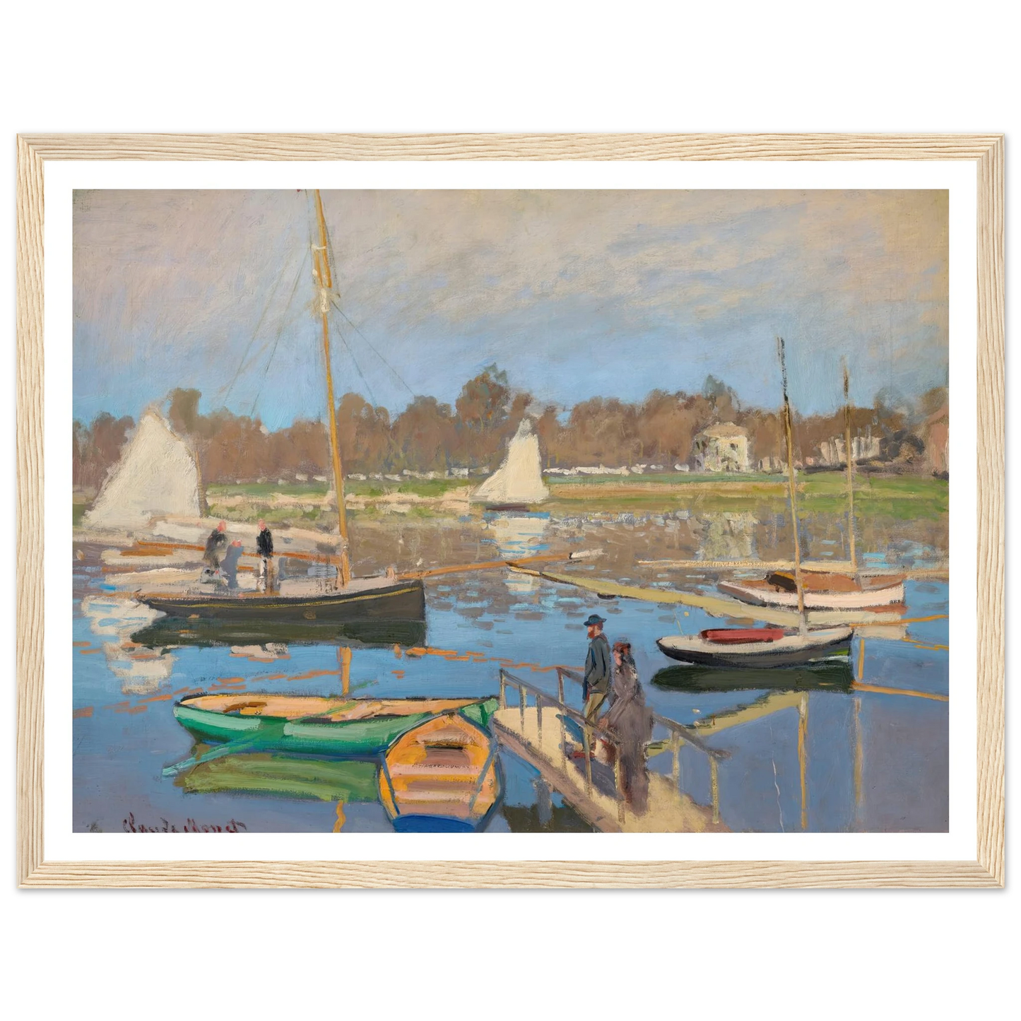 Le bassin d’Argenteuil (1874) Art Print | Claude Monet - Framed Poster - 30x40 cm / 12x16″ - Black frame