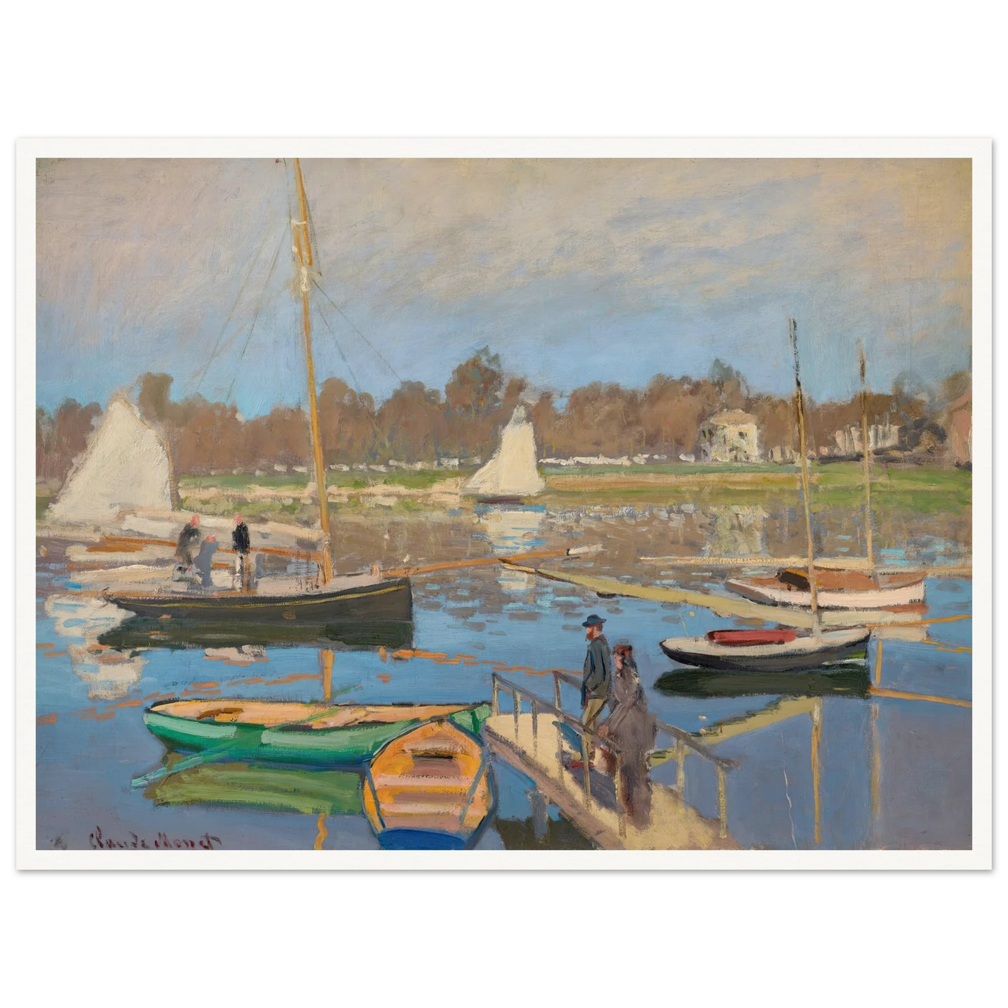 Le bassin d’Argenteuil (1874) Art Print | Claude Monet - Framed Poster - 30x40 cm / 12x16″ - Black frame