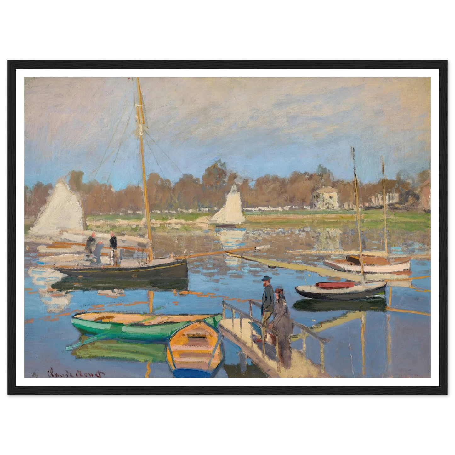 Le bassin d’Argenteuil (1874) Art Print | Claude Monet - Framed Poster - 30x40 cm / 12x16″ - Black frame