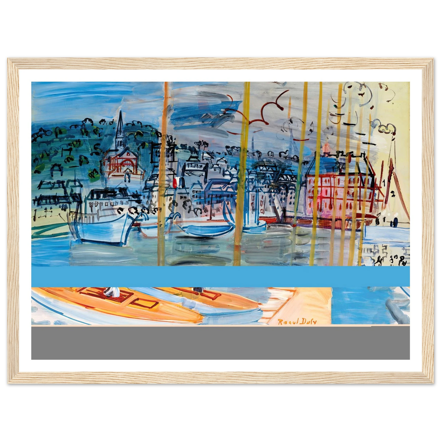 Le bassin de Deauville (1938) Art Print | Raoul Dufy - Framed Poster - 30x40 cm / 12x16″ - Black frame