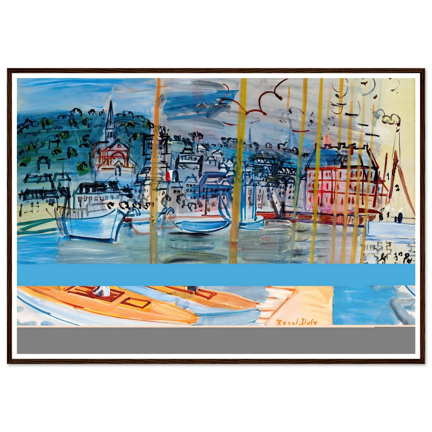Le bassin de Deauville (1938) Art Print | Raoul Dufy - Framed Poster - 30x40 cm / 12x16″ - Black frame
