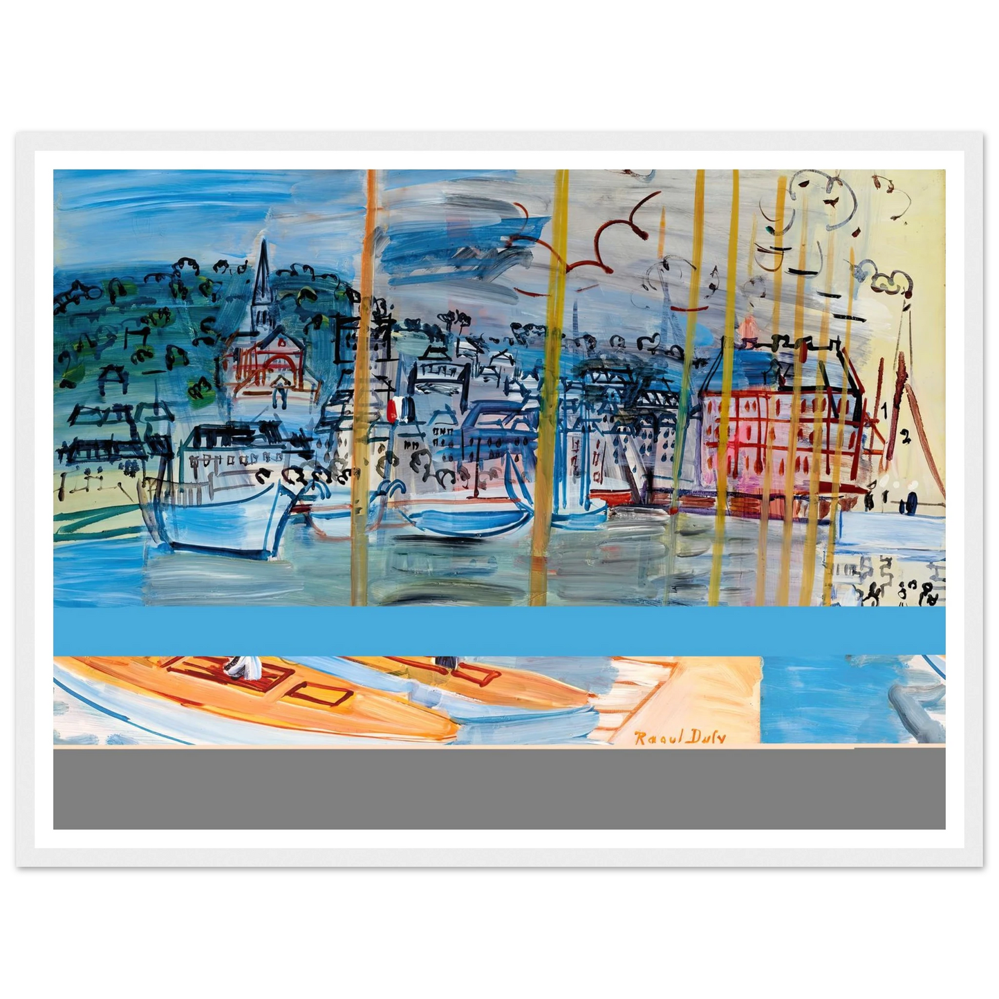 Le bassin de Deauville (1938) Art Print | Raoul Dufy - Framed Poster - 30x40 cm / 12x16″ - Black frame