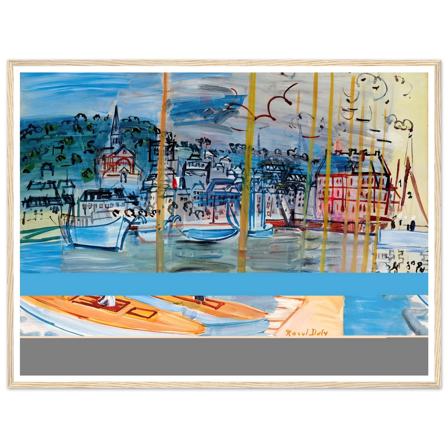 Le bassin de Deauville (1938) Art Print | Raoul Dufy - Framed Poster - 30x40 cm / 12x16″ - Black frame