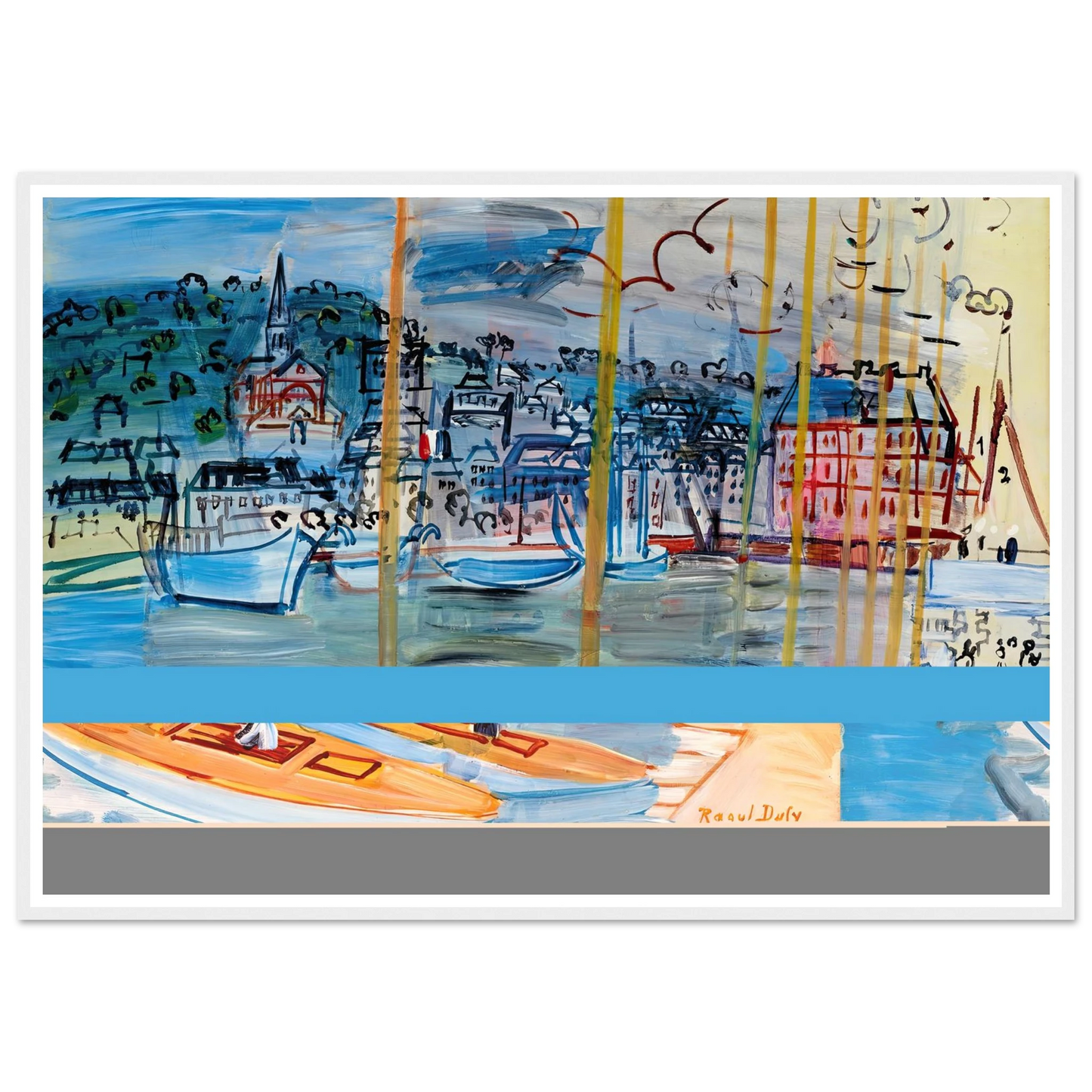 Le bassin de Deauville (1938) Art Print | Raoul Dufy - Framed Poster - 30x40 cm / 12x16″ - Black frame
