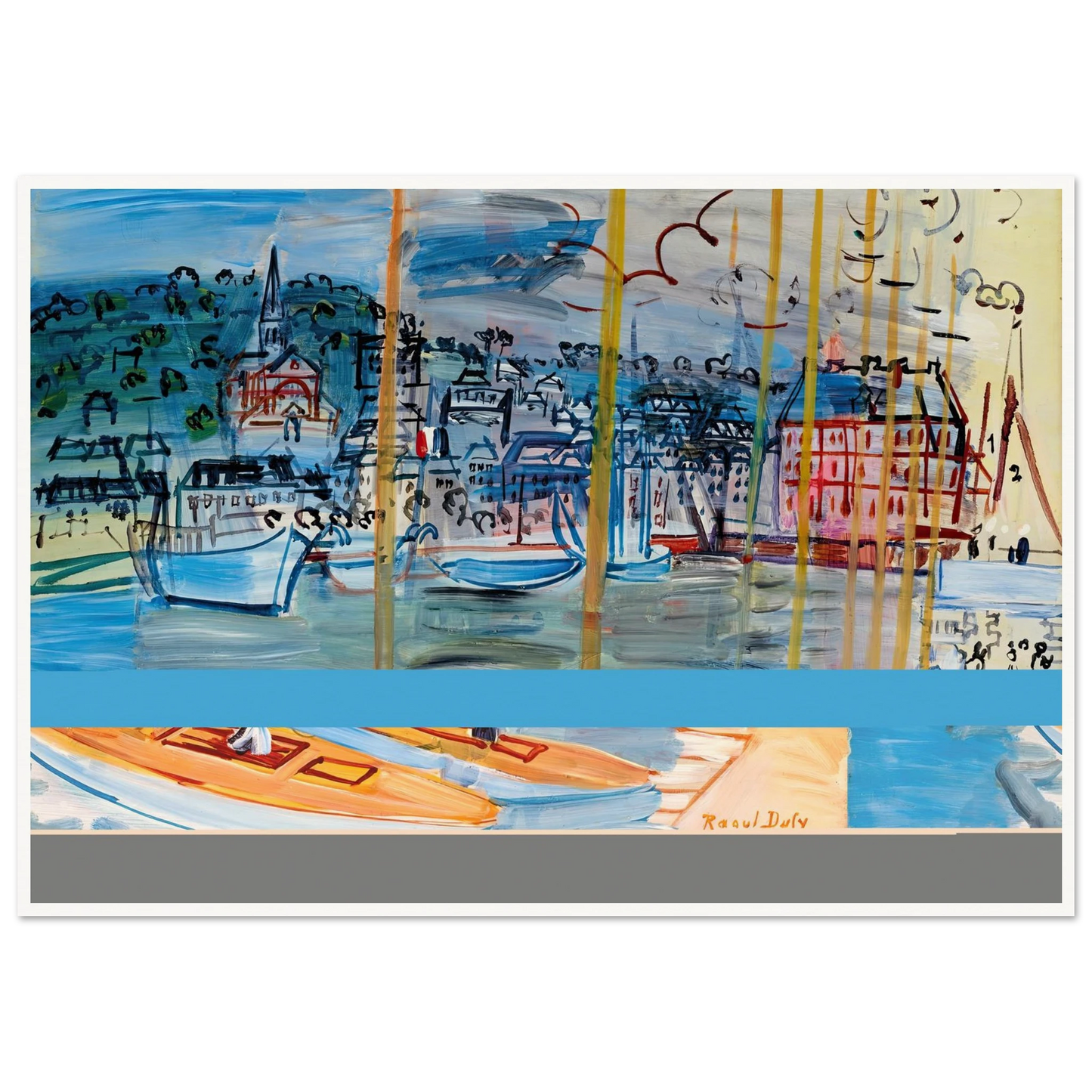 Le bassin de Deauville (1938) Art Print | Raoul Dufy - Framed Poster - 30x40 cm / 12x16″ - Black frame