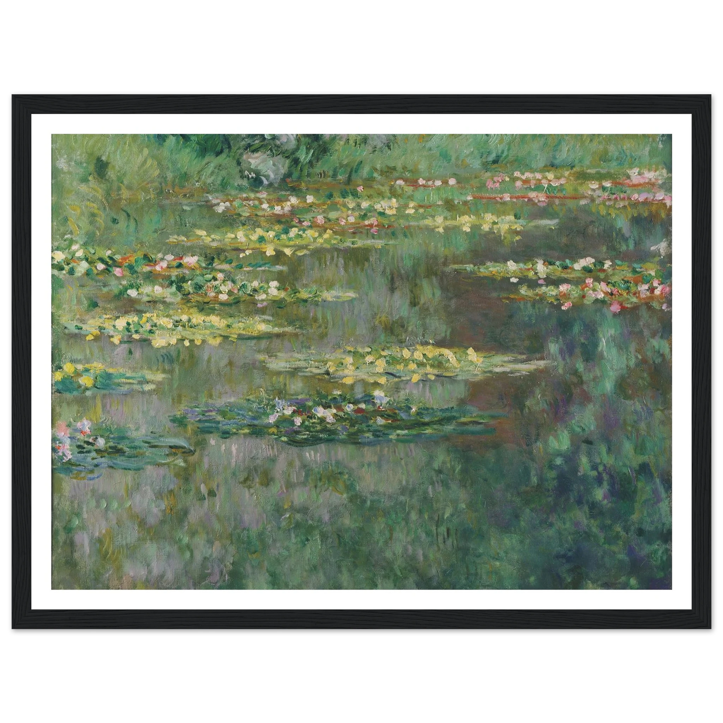 Le Bassin des Nympheas (1904) Art Print | Claude Monet - Framed Poster - 30x40 cm / 12x16″ - Black frame