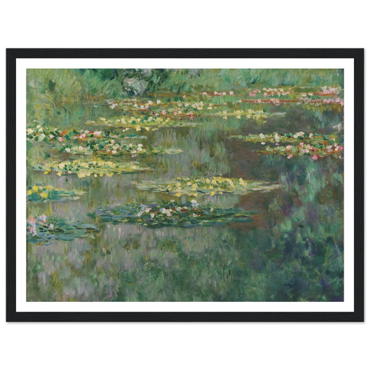 Le Bassin des Nympheas (1904) Art Print | Claude Monet - Framed Poster - 30x40 cm / 12x16″ - Black frame