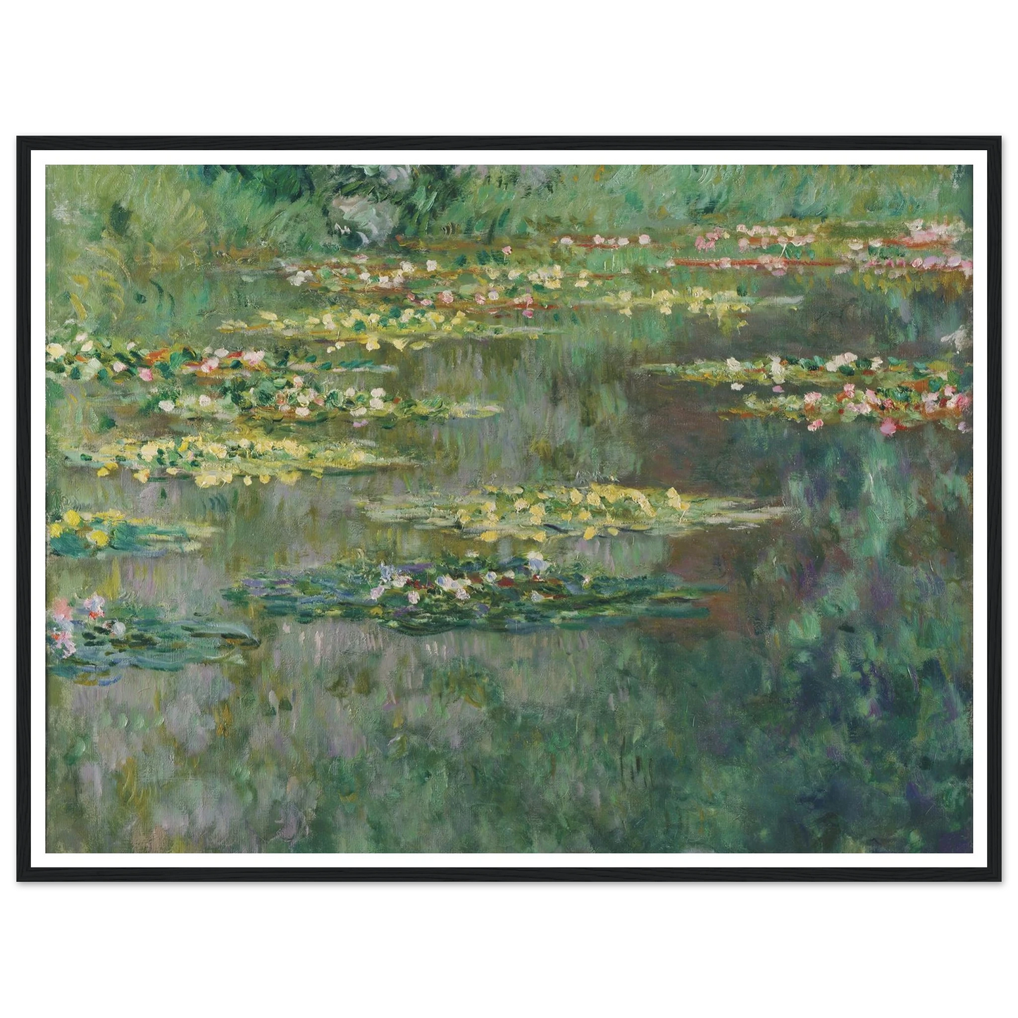 Le Bassin des Nympheas (1904) Art Print | Claude Monet - Framed Poster - 30x40 cm / 12x16″ - Black frame