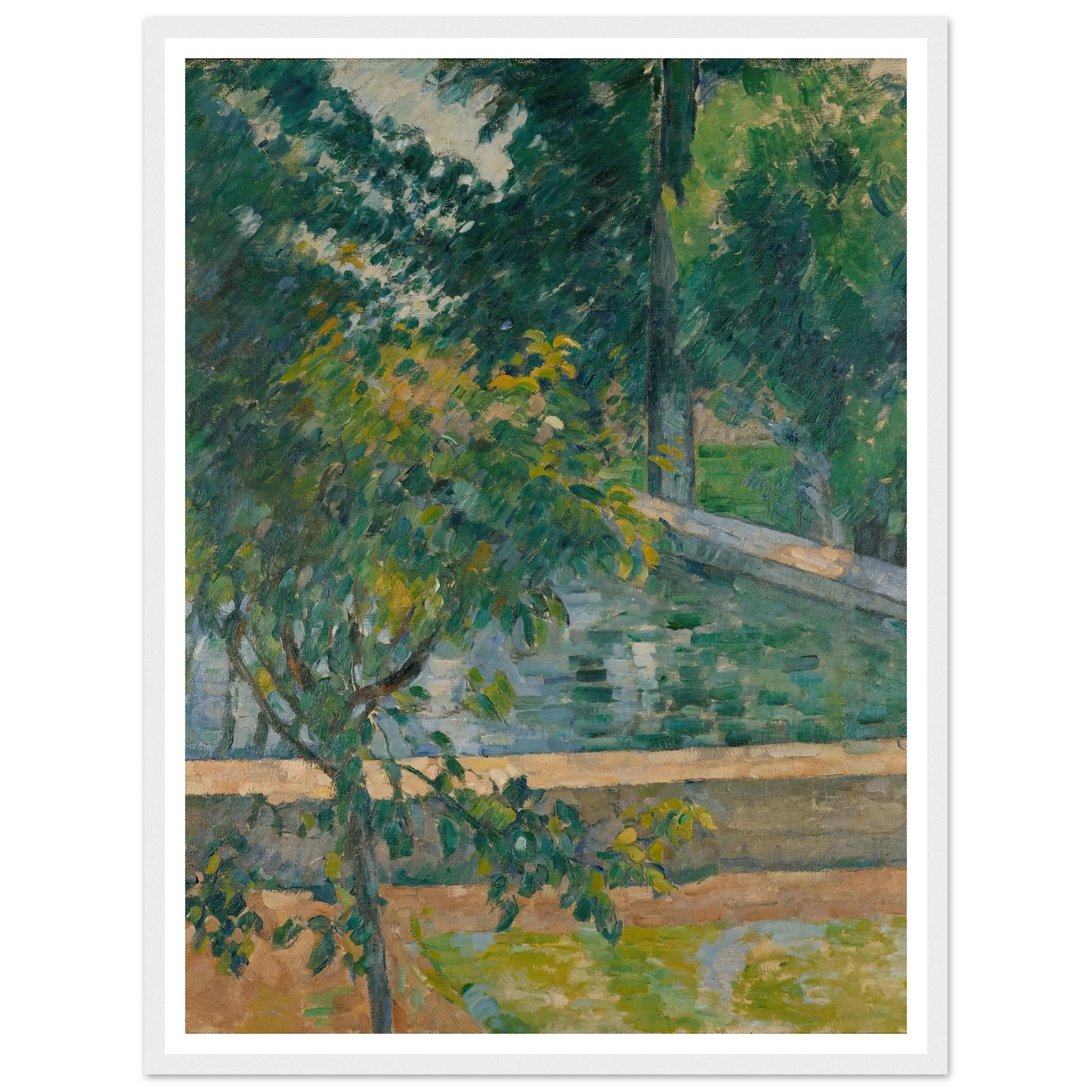 Le bassin du Jas de Bouffan (The Pool at Jas de Bouffan) (circa 1878) Art Print | Paul Cezanne - Framed Poster - 30x40 cm / 12x16″ - Black frame