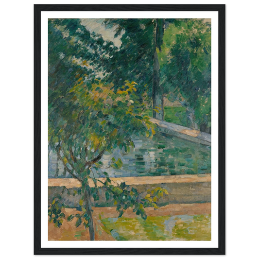 Le bassin du Jas de Bouffan (The Pool at Jas de Bouffan) (circa 1878) Art Print | Paul Cezanne - Framed Poster - 30x40 cm / 12x16″ - Black frame