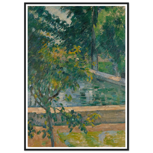 Le bassin du Jas de Bouffan (The Pool at Jas de Bouffan) (circa 1878) Art Print | Paul Cezanne - Framed Poster - 30x40 cm / 12x16″ - Black frame