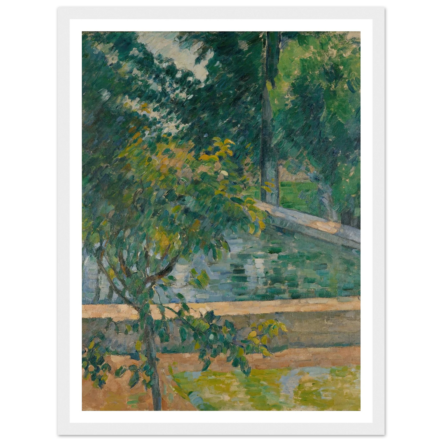 Le bassin du Jas de Bouffan (The Pool at Jas de Bouffan) (circa 1878) Art Print | Paul Cezanne - Framed Poster - 30x40 cm / 12x16″ - Black frame
