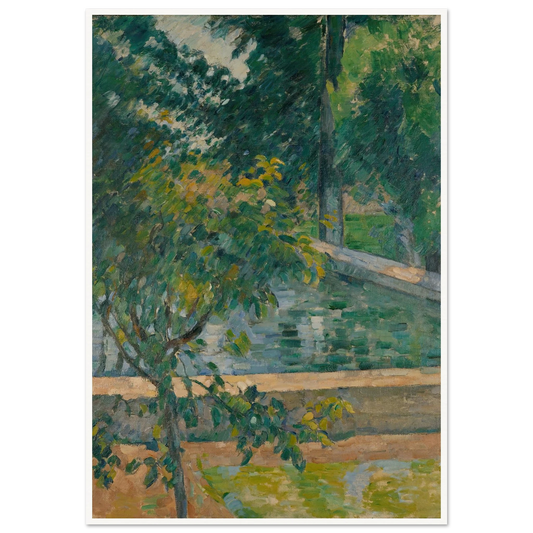 Le bassin du Jas de Bouffan (The Pool at Jas de Bouffan) (circa 1878) Art Print | Paul Cezanne - Framed Poster - 30x40 cm / 12x16″ - Black frame