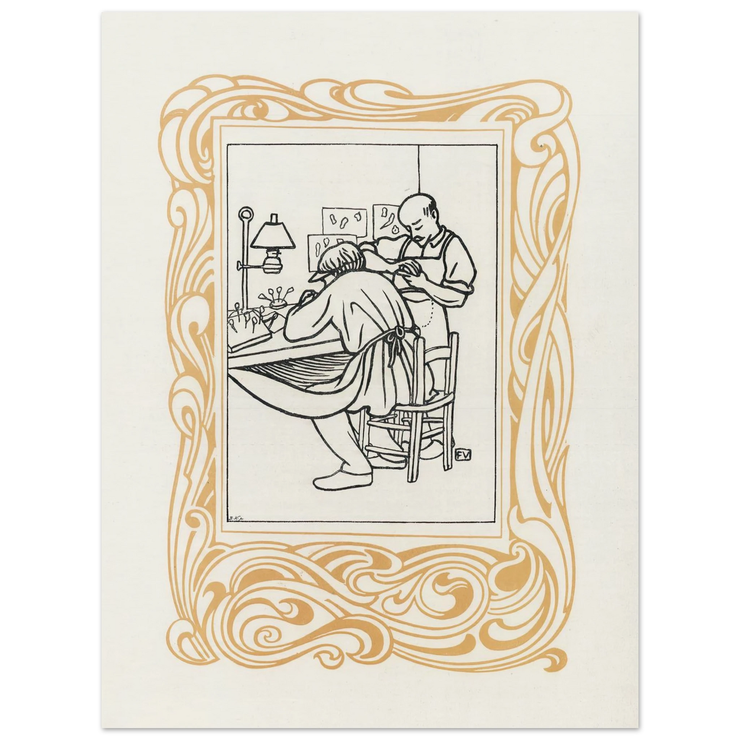 Le Bijou (1901) Art Print | Felix Vallotton - Framed Poster - 30x40 cm / 12x16″ - Black frame