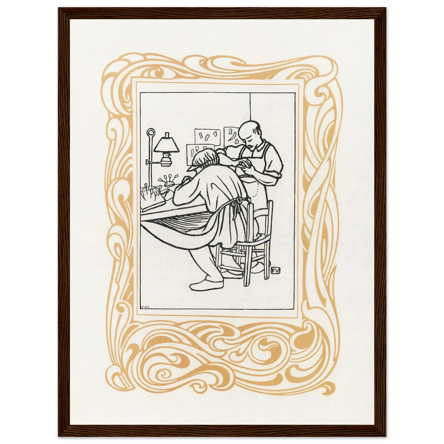 Le Bijou (1901) Art Print | Felix Vallotton - Framed Poster - 30x40 cm / 12x16″ - Black frame