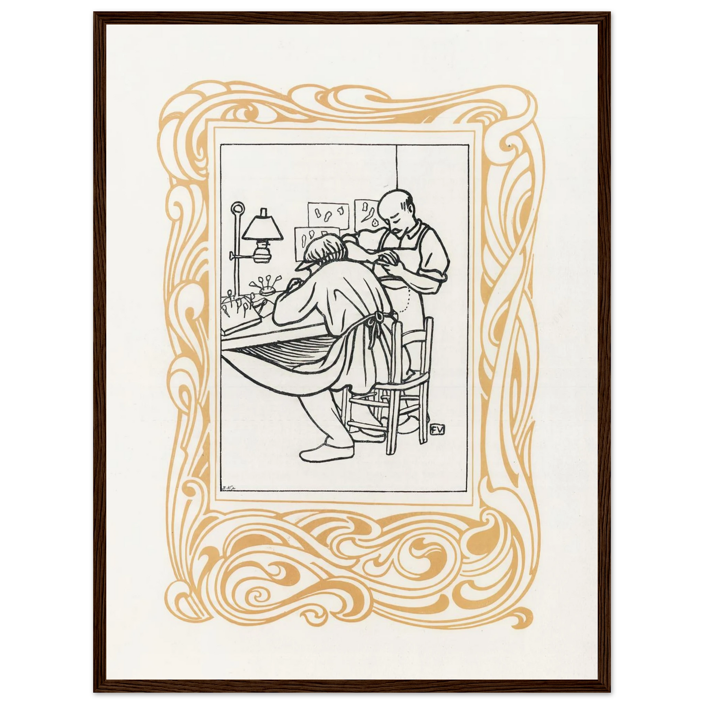 Le Bijou (1901) Art Print | Felix Vallotton - Framed Poster - 30x40 cm / 12x16″ - Black frame