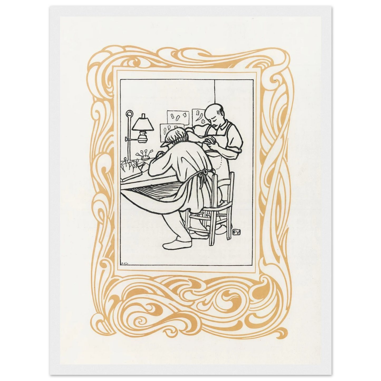 Le Bijou (1901) Art Print | Felix Vallotton - Framed Poster - 30x40 cm / 12x16″ - Black frame