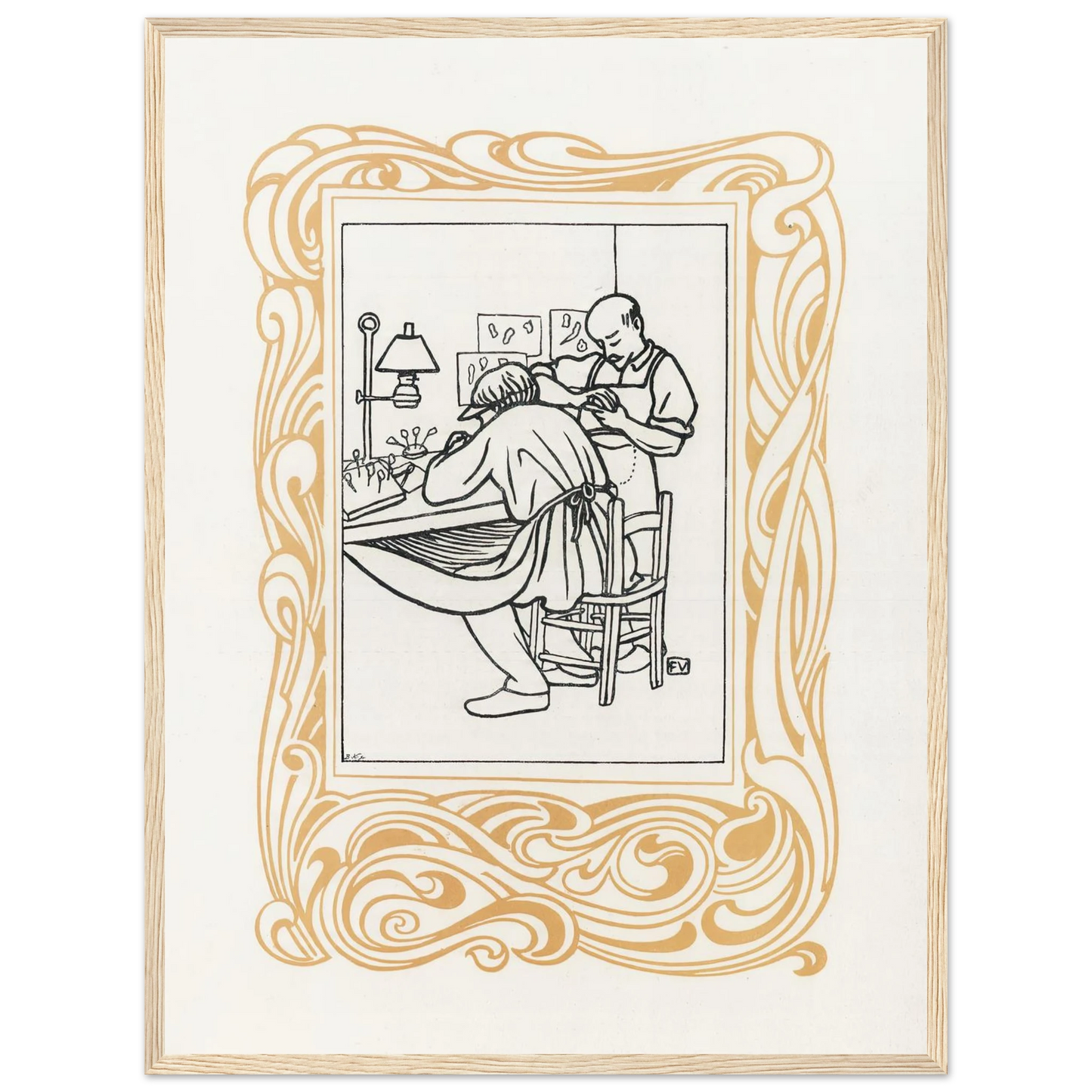 Le Bijou (1901) Art Print | Felix Vallotton - Framed Poster - 30x40 cm / 12x16″ - Black frame