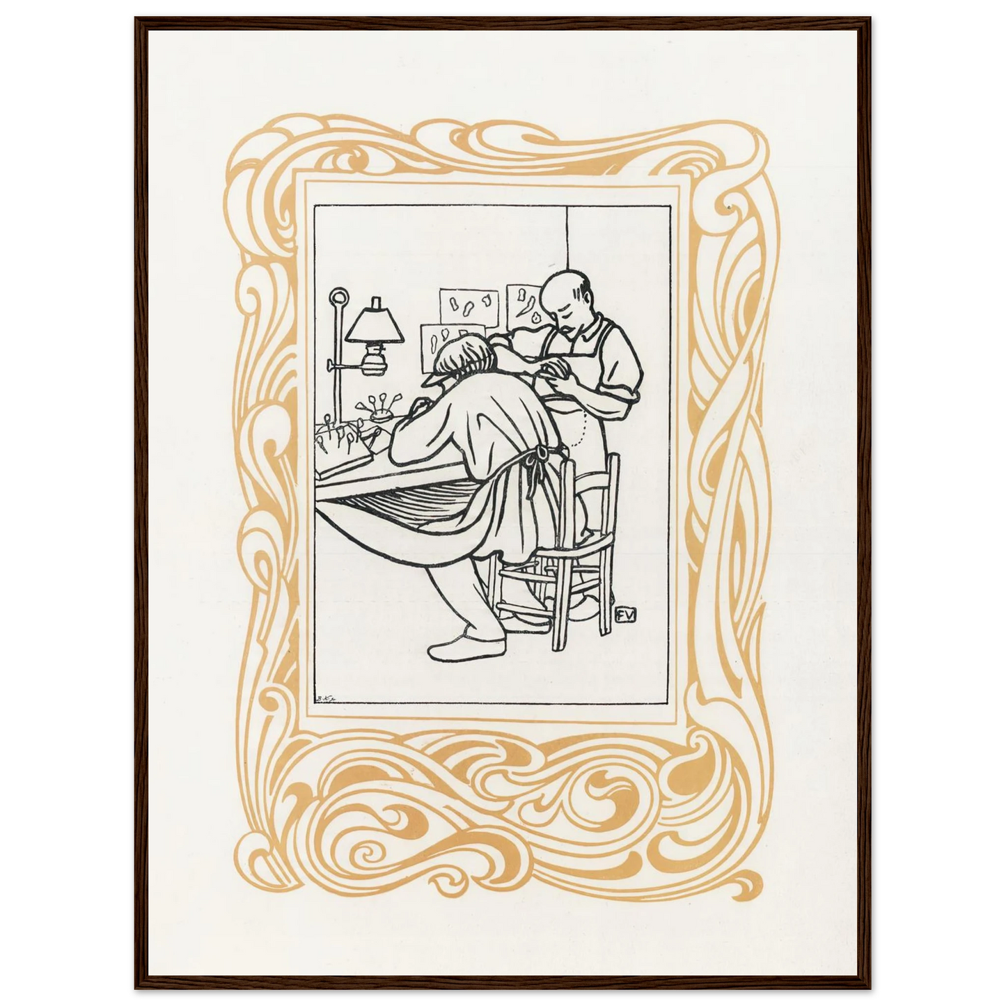 Le Bijou (1901) Art Print | Felix Vallotton - Framed Poster - 30x40 cm / 12x16″ - Black frame