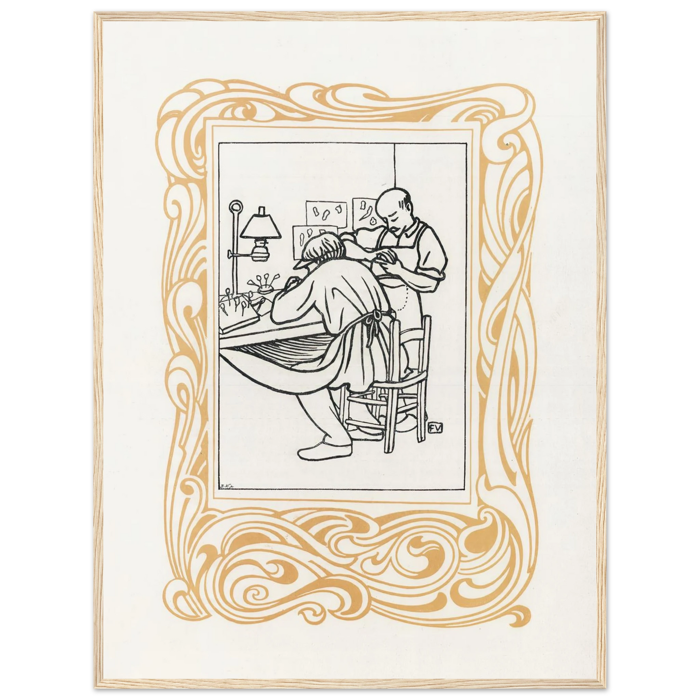 Le Bijou (1901) Art Print | Felix Vallotton - Framed Poster - 30x40 cm / 12x16″ - Black frame