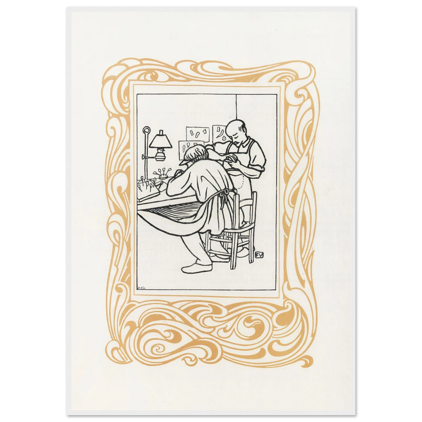 Le Bijou (1901) Art Print | Felix Vallotton - Framed Poster - 30x40 cm / 12x16″ - Black frame