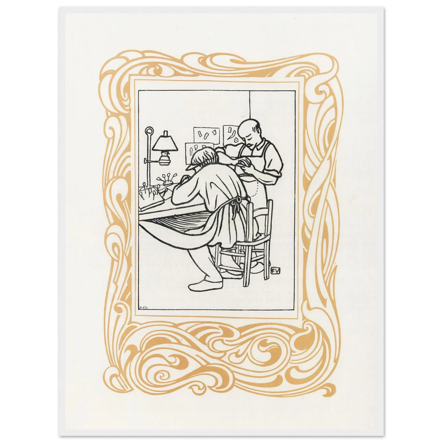 Le Bijou (1901) Art Print | Felix Vallotton - Framed Poster - 30x40 cm / 12x16″ - Black frame