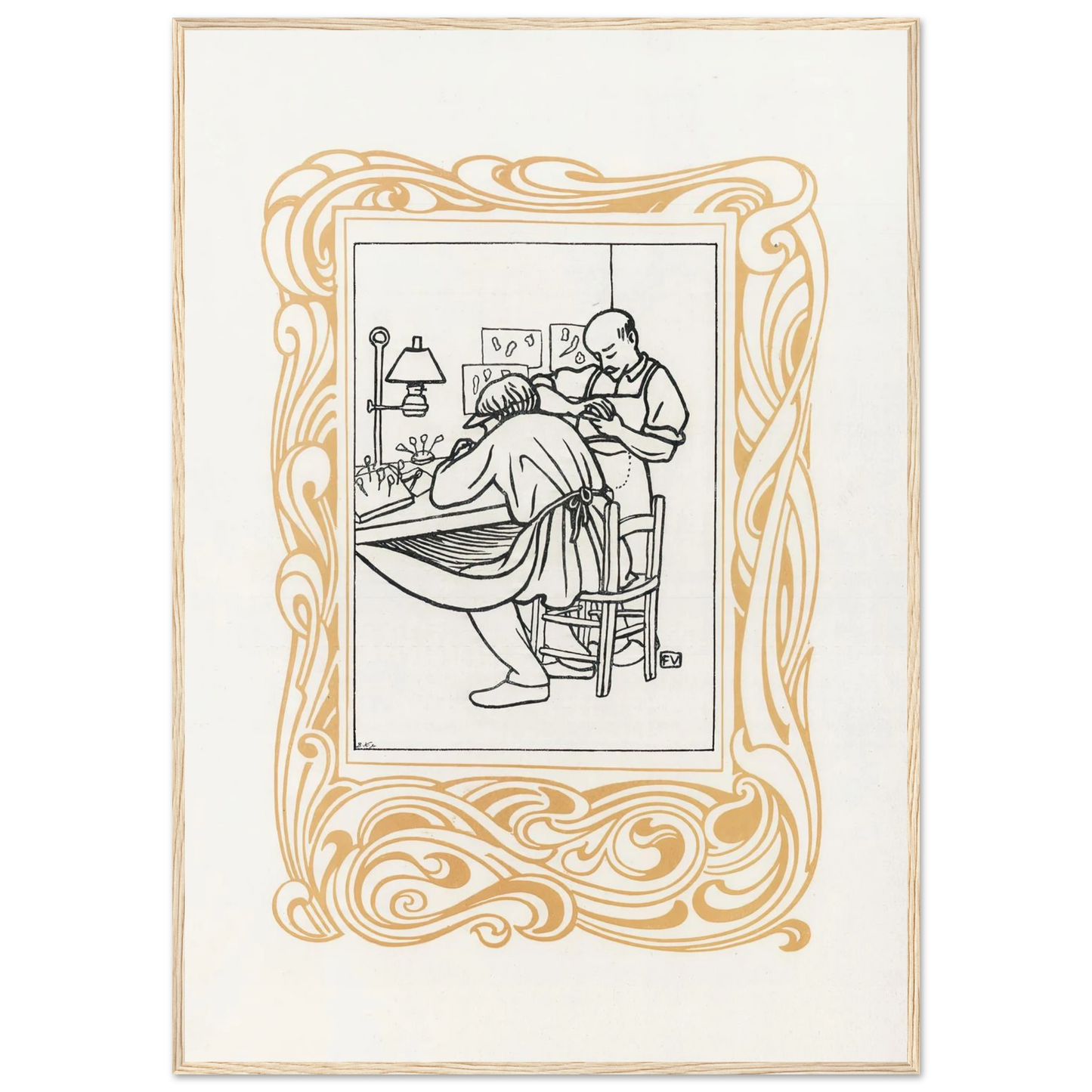 Le Bijou (1901) Art Print | Felix Vallotton - Framed Poster - 30x40 cm / 12x16″ - Black frame