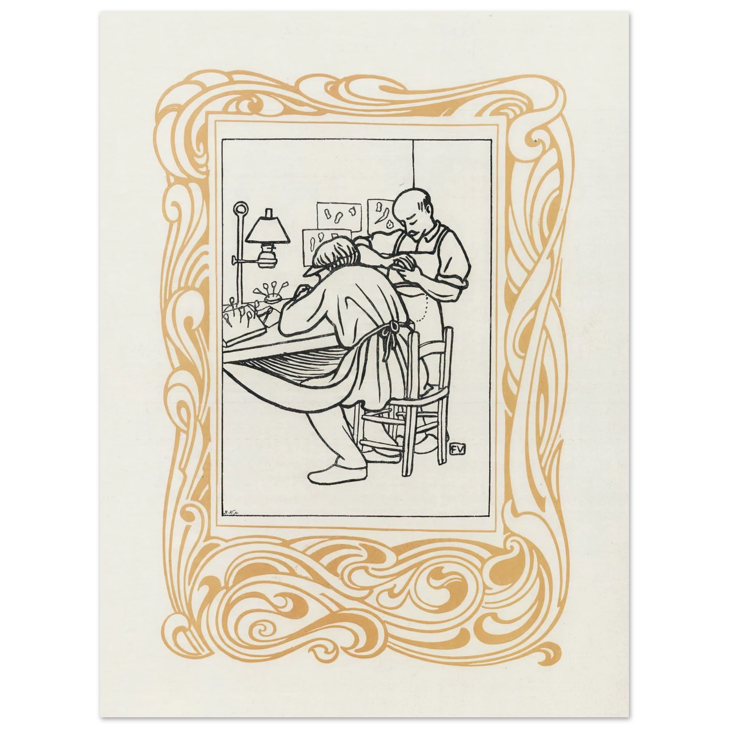 Le Bijou (1901) Art Print | Felix Vallotton - Framed Poster - 30x40 cm / 12x16″ - Black frame