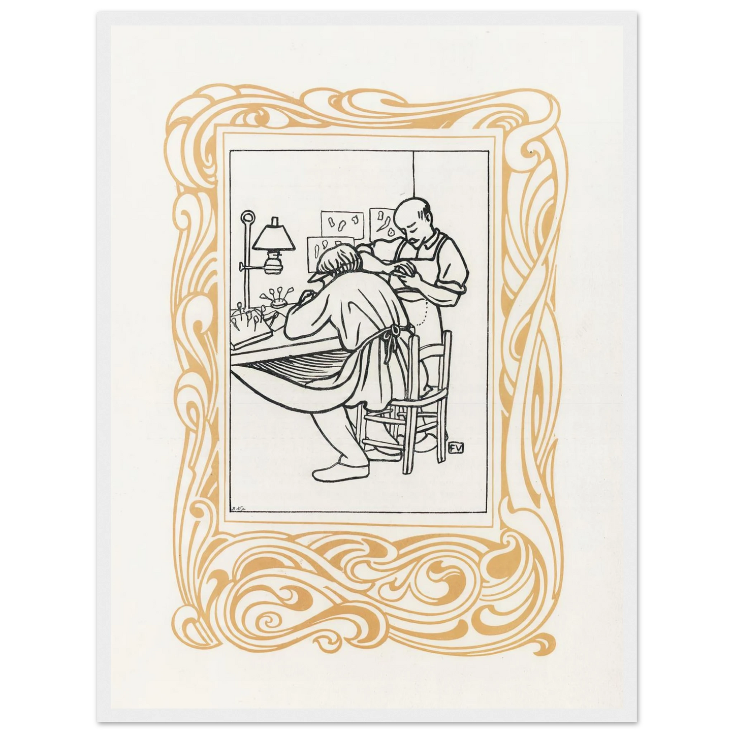 Le Bijou (1901) Art Print | Felix Vallotton - Framed Poster - 30x40 cm / 12x16″ - Black frame