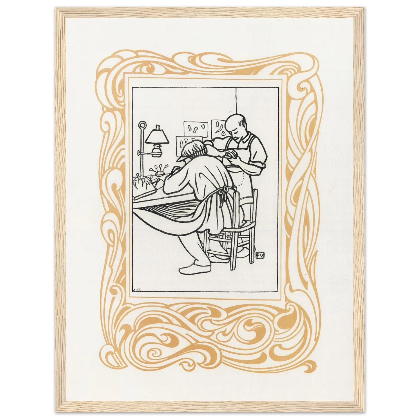 Le Bijou (1901) Art Print | Felix Vallotton - Framed Poster - 30x40 cm / 12x16″ - Black frame